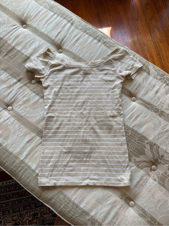 Ralph Lauren Tops - RL Cream Striped Short Sleeve Top